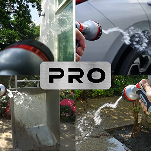 Eden PRO 94830 Metal Rear Trigger 6-Pattern Turbo Nozzle | Heavy-Duty Hose Sprayer for Garden, Lawn, Plants, Outdoor Cleaning, Durable Aluminum Core, Quick Connect Set Bundle - style: Rear Trigger