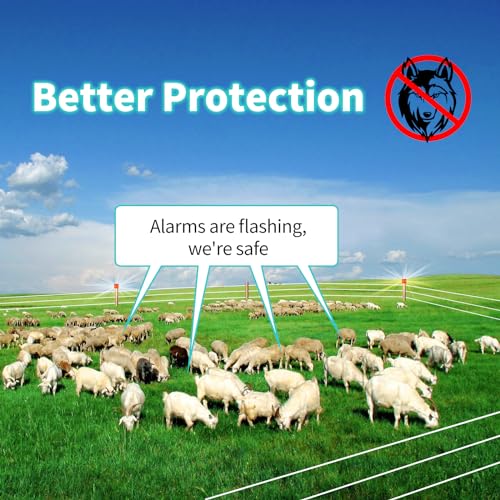 Electric Fence Idicator Light, Briidea Solar Fence Alarm with Light Transmission to 1/2 Mile, Ensure The Normal Operation of The Electronic Fence to Prevent The Invasion of Wild Animals, Red, MK-098 | Light Transmission to 1/2 Mile, Ensure the Normal Oper
