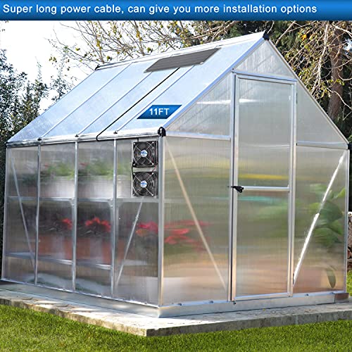 AntPay Solar Powered Fan Kit, IPX7 Weatherproof Dual Fan, Solar Exhaust Intake Cooling Ventilation for Chicken Coop,Greenhouse,Shed,Pet House,Outside with 11Ft/3.5m