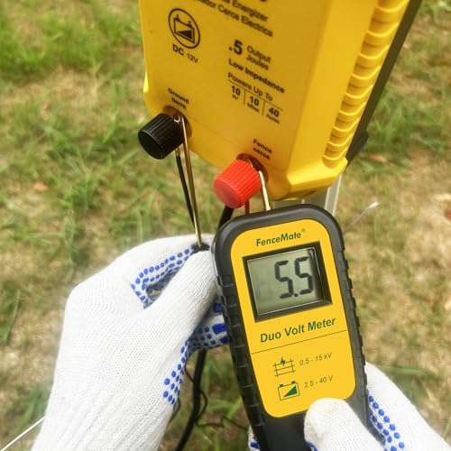 FenceMate Digital Duo Volt Meter to Check Voltage of Fence Charger&Battery | Electric Fence Tester to Check Electric Fence Charger Energizer Voltage up to 15 kV & Battery Voltage up to 40 V