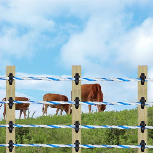Electric Fence Wire Polywire 5036 Feet 1535 Meters, 6 Stainless Strands | Electric Fence with Portable Polywire for Livestock Fencing, Poly Wire Rope Line, Good Conductive & UV Resistant - size: 5036FT/1535M