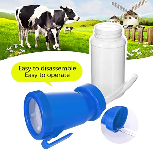 Teat Dip Cup (Blue) Non Reflow Nipple Cleaning Disinfection Dip Cup for Cow Sheep Goat by Blisstime - color: Blue