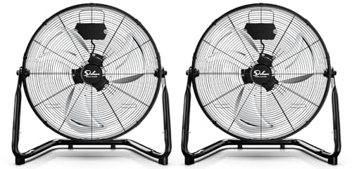 Simple Deluxe Comfort Zone Cradle Floor Fan, 12 Inch 3-Speed High Velocity, 230 Degree Adjustable Tilt, All-Metal, Carry Handle, Rubber Feet,Ideal for Home, Bedroom & Office, Black, 2 Pack - size: 12 Inch, style: 2 Pack