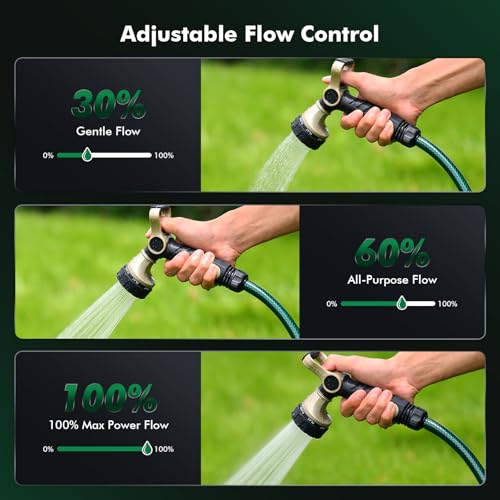 RESTMO Garden Hose Nozzle Heavy Duty, Fireman Style Water Hose Nozzle | Thumb Control & Large Lever Control, 7 Adjustable Spray Patterns Leak Proof Sprayer for Watering Plants, Car & Pet Washing - size: 7 Spray Patterns-Thumb Control