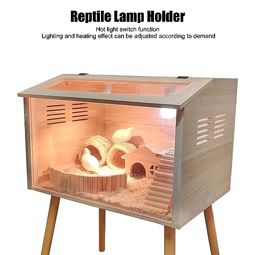 Reptile Ceramic Heat Lamp Holder, Light Fixture Holder E27 Socket High Temperature Proof, Easy Installation, Universal Usage for Tortoise (US Plug 120V)