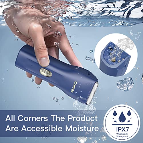 Dog Cat Home Hair Waterproof Clipper Wireless Dog Trimmer for Grooming,Blue,TS006 - color: Ts006-blue