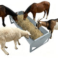 Livestock Feeding Trough, 22 Gallon Heavy Duty Feeder, Galvanized Steel Water Trough with V-Shaped Bottom, 45 Inch Large Hay Feeder for Barn Ranch, for Horses Goats Sheep