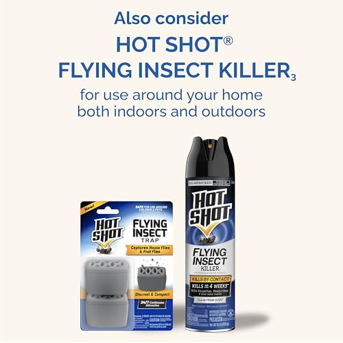 Hot Shot Flying Insect Trap, Attracts & Captures Fruit & House Flies, 6 Ct | 24/7 Continuous Attraction, Discreet & Compact Hassle-Free Trap, Starts Working Immediately, No Plug-In or Electricity Needed