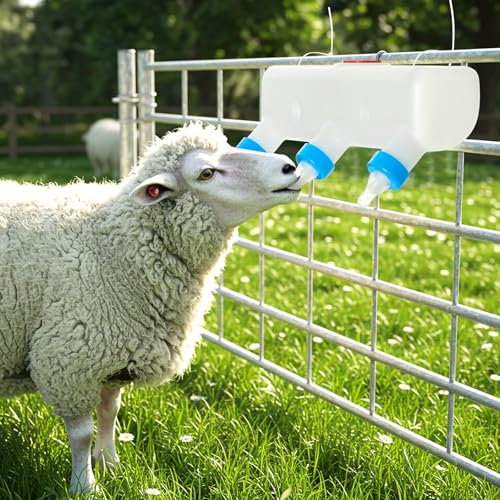 Threlaco 3 Pacifier Small Animal Milk Feeder 3 L/101.45oz Puppy Lamp Goat Milk Feeder Farm Water Bottle Dispenser Animal Drinking Equipment for Professional Breeding - size: 3 Size