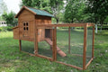 80" Large Chicken Coop, Waterproof Outdoor Hen House for 2-4 Chickens, Wooden Chicken House with Nesting Box, Removable Tray, PVC Cover, Run, for Garden Backyard Cage - size: 80.8"L x 26.0"W x 44.5"H