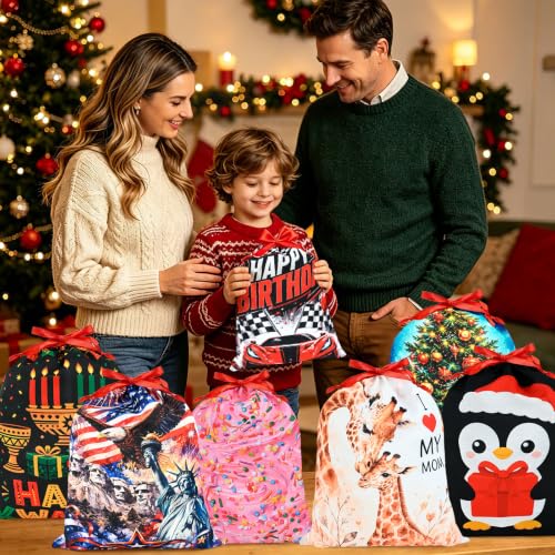 KzgtY Farm Chicken 2PCS Gift Bags with Drawstring, 16 x 12 Inch Reusable Present Sacks for Christmas,Brithday, Holidays,Parties & Gift Packaging - color: Farm Chicken