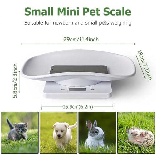 Digital Small Animals Scales for Weighing with Tape Measure, Puppy Whelping Scale Weigh Your Kitten, Rabbit with High Precision, Multifunction Electronic Baby Scales for Small Dogs Cats Crawl Pet - color: Pet Scale&Tape