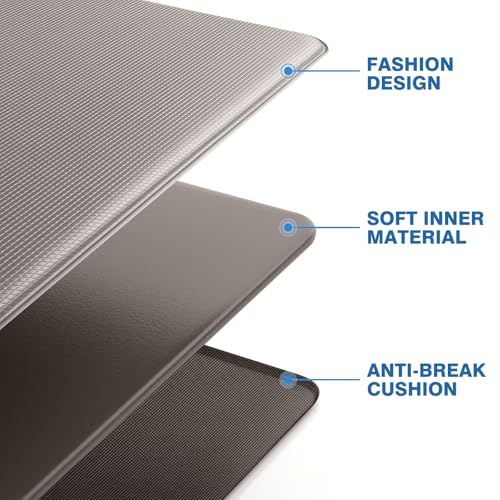 StepRite Kitchen Mats for Floor, 2-Piece Anti-Fatigue Kitchen Rugs, Khaki | 20" x 32" + 20" x 48", cushioned comfort, water-resistant, easy to clean, non-slip bottom, kitchen floor, standing desk - color: Khaki, size: 20" x 32"+20" x 48"-0.4 inch