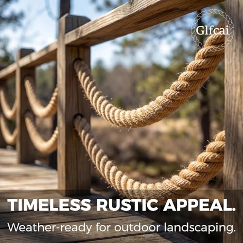 1 Inch x 100 Ft Hemp Rope, 900 Lbs Working Strength, 4 Strand Twisted Cord for Tug of War, Porch Swings, Landscaping & Decor - size: 100 Ft, style: 1 In