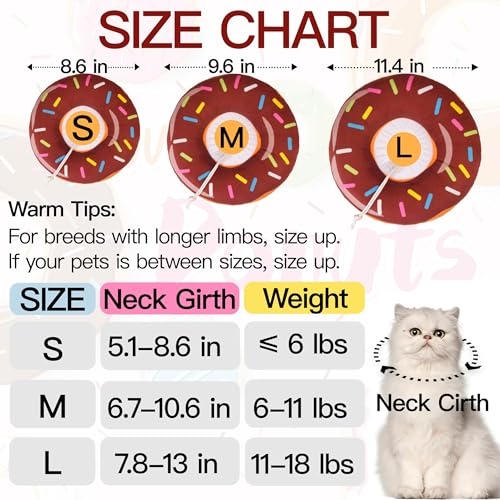 Cat Cone Collar Soft, Cute Cat Donut Collar After Surgery, Adjustable Kitten Recovery Cones to Stop Licking, Lightweight Neck Elizabethan Collars for Cats Kittens (Brown, Small) - color: Brown, size: Small