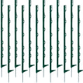 Sintuff 50 Pack Electric Fence Posts, 40 Inch Plastic Step in Heavy Duty Sturdy Fence Posts for Farm Garden Yard Temporary Outdoor Wire Fencing(Green) - color: Green