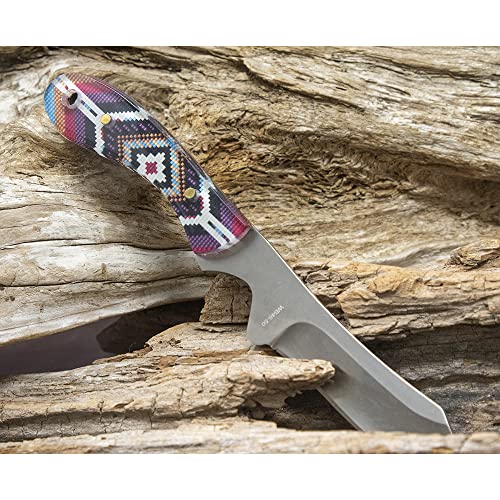 WHISKEY BENT HAT CO. Sendero Caper 440 Stainless Steel Fixed Blade Knife w/Leather Sheath (Arizonan) - color: Arizonan