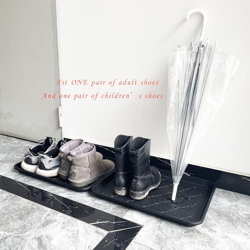 PetLike Boot Tray for Entryway Indoor, Pet Food Mat, 16.7 x 12.8 inch 2 Packs, Waterproof Shoe Tray for Indoor and Outdoor, Multi-Purpose Traysfor Boots, Shoes, Pets, Garden - color: Black, size: 16.7x12.8 INCH