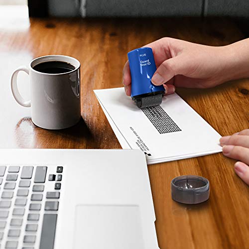 Guard Your ID Wide Identity Theft Protection Roller Stamp for Mail, Blue - color: Blue, size: Wide