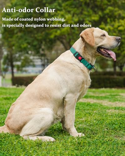 Waterproof Martingale Collar for Dogs,Easy to Clean Dog Collars with Safety Quick Release Buckle,Rubber Collar for Medium Large Dogs Walking Training (Emerald Green, L (19.6-25.9inch)) - color: Emerald Green, size: L (19.6-25.9inch)