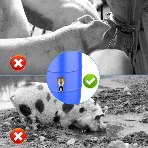 4 Pack Pig Waterer Nipple Kit, Hog Water Nipples for Barrels | Automatic Pig Nipple Water Drinker，304 Stainless Steel，28 mm Hole Opener, PTFE Tape, Pigs and Goats - color: Coppery-4 Pcs