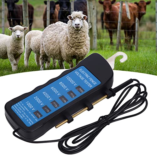 Electric Fence Voltage Meter, Digital Tester for Livestock | Farm Equipment Testing, Range 1000V-10000V, Husbandry Checker, Pasture Charger Monitor