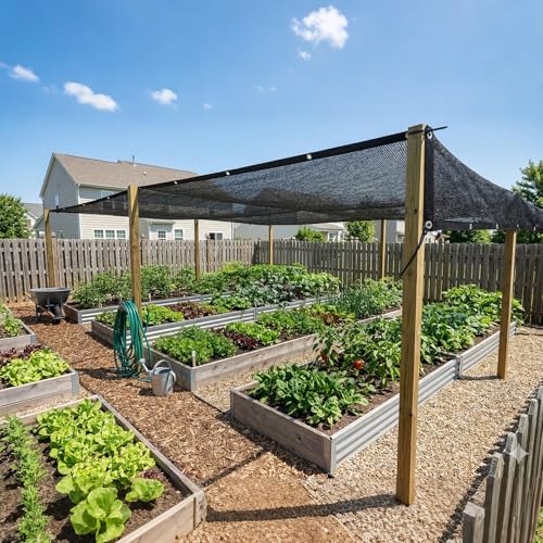 Amgo 30% Black Shade Cloth Custom Size 4FT x 4FT Mesh Tarp, UV Resistant Netting with HDPE Material and Upgrade Grommets for Plant Cover, Greenhouse, Chicken Coop, Barn, Kennel, Garden. - color: Black, size: 4' x 4' Custom Size