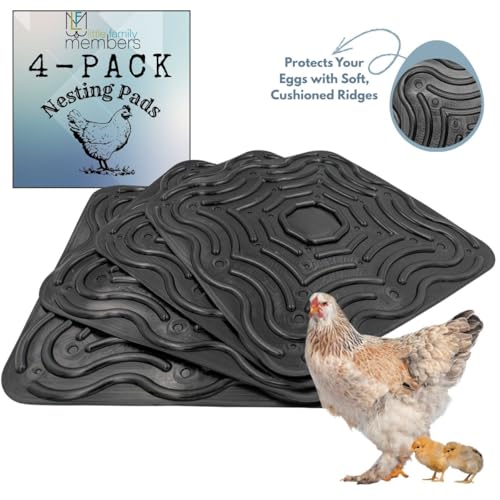 Reusable Silicone Chicken Nesting Box Pads 12x12 in – Washable Coop Liners, Cushioned Anti-Roll Egg Mats, Easy Clean, Cut-to-Fit, Long-Lasting 4-Pack - size: 4 Pack