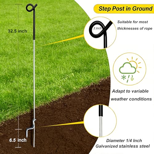 10 Pack 39 Inches Black Heavy Duty Step in Fence Post Pig Tail Electric Fencing Post Temporary Metal Fence Stakes for Garden Electric Fencing and Yard Protection - color: Black