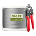 500FT 1/8" T316 Stainless Steel Cable for Railing, 7x7 Wire Rope | Marine-Grade T316 SS, High Strength, Flexible for Deck Cable Railing System Kit, DIY Balustrades, Comes with a Cutter - size: 500 ft