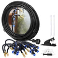 Misters for Outside Patio 32.8Ft (10M) Outdoor Water Misting Cooling System Backyard Mist Kit with 360 ° Adjustable Brass Mist Nozzles & Brass Adapter(3/4'') for Garden,Greenhouse,Fan,Pool,Porch