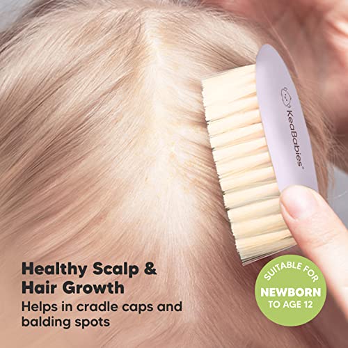 KeaBabies Baby Hair Brush and Baby Comb Set and KeaBabies Diaper Caddy Organizer - Wooden Baby Brush with Soft Goat Bristle, Baby Organizer for Nursery