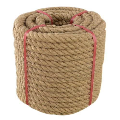 Thick Twisted Manila Ropes 1Inch×100ft Natural Jute Rope Heavy Duty Hemp Rope for Swing Bed, Crafts, Railing, Tug of War, Landscaping, Gardening, Bundling, Hammock, Home Decorating - size: 1inches x 100feet
