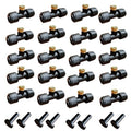 20 pack 1/4 Inch Misting Nozzles Kit Include 8 Black end Plug, Water Misting Tees Thread and Brass Orifice Nozzle， for Outdoor Cooling System Misting System，Patio, Garden Misters - style: Tee Nozzles(20)+8 end plug