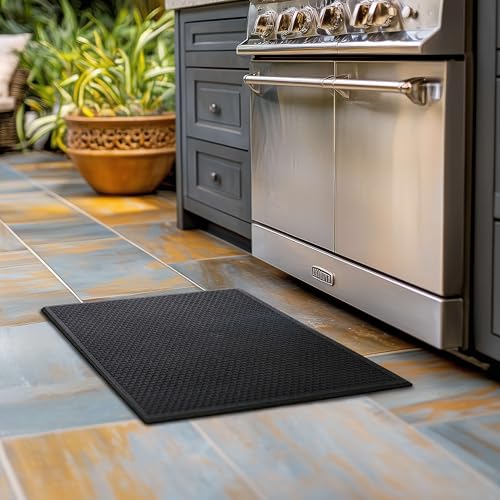 Mohawk Home Indoor Outdoor 2 Pack (1' 6" x 2' 6") Heavy Duty Rubber Floor Mat Anti Slip Restaurant Kitchen for Garage Garden Industrial Pool Entrance Bar Wet Area - size: 2 Pack (1' 6" x 2' 6" Rectangular)