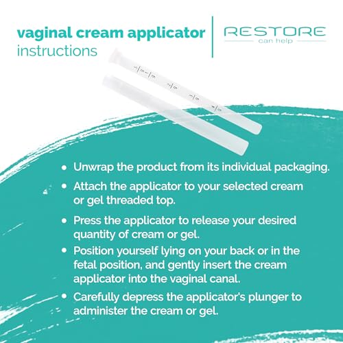 BPA FREE- Made in USA- Disposable Vaginal Applicators – Comfort Tip Threaded Applicator Sealed for Hygiene. Fits Estrace, Preseed, Premarin, & Most OTC Creams, Gels, and Lubricants- 60 Applicators