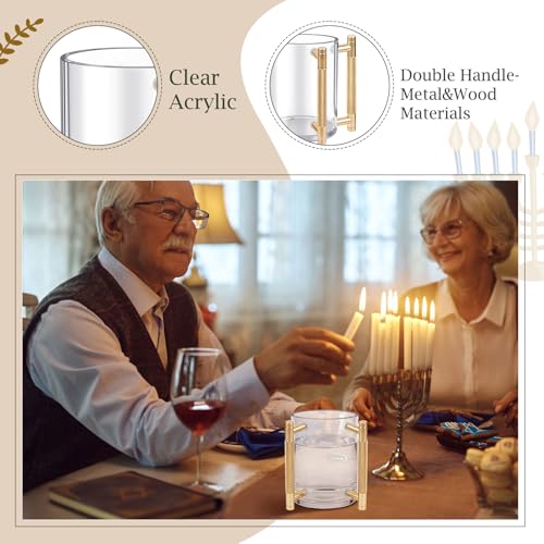 Judaica Hand Washing Cup for Netilat Yadayim with Dual Handles | Yellow Alloy Handles for Everyday & Passover Seder, Shabbat, Shul, Synagogue & Home-Unbreakable Clear - color: Golden Handle