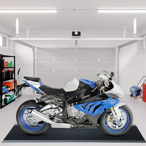 Drydiet Motorcycle Mat Garage Floor Rug Washable Parking Mats for Garage Floors Non Slip Oil Absorbent Pad Rubber Backing Layer Protects Floor(Metal Style,78 x 31 Inch) - size: 78 X 31 Inch, style: Metal Style