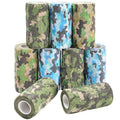 AZEN 9 Pack Camo Self Adhesive Bandage Wrap, 4" X 5 Yards Elastic Cohesive Bandage Wrap, Athletic Tape, Tattoo Tape Wrap, Vet Wrap, Ankle Tape (Camo) - color: Camo, size: 4IN - 9Pack