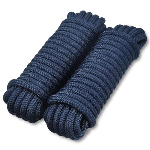 TetherTite Boat Dock Lines 5/8 Inch 20/25/30 Ft,Double Braided Nylon Boat Dock Lines with Loop, Mooring Line Marine Rope (5/8" x20') - size: 5/8"x20'