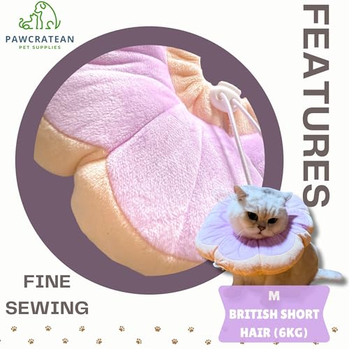 Adjustable Comfy Flower Style Elizabeth Collar for Cats Puppies Soft Recovery Cone Pet Protective Neck Collar (Purple, Medium) - color: Purple, size: Medium