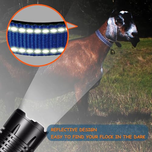 5 Pack Goat Collars Reflective Goat Collars with Grazing Copper Bells and Adjustable Nylon Collar with Anti-Lost Loud Bronze Bell for Farm Animal Goat Sheep Horse Cow(Size:S Neck 12-16") - size: S-Small (Neck 12-16")