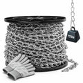 Jack Chain for Hanging, 2mm Thick Steel Chain,130ft | Small Chain Utility Chain for Home Outdoor Camping, Heavy Duty Chain for Hanging Baskets, Plants,Includes Gloves. - size: 130 Ft