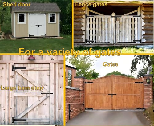 13'' Heavy Duty Strap Gate Hinges 900 LBS,180° or 90° Smooth Open Hinge | 2Pcs Thick Steel Weld/Bolt-On Hinges,Built-in Bearings for Wooden/Metal Gates,Fence,Shed,Barn,Garden Gates(Patent Pending)
