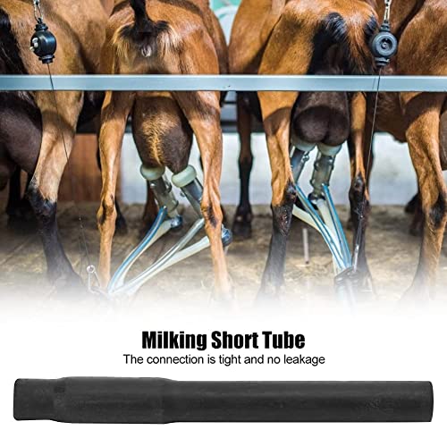 4PCS Milking Short Tube, Food Grade Rubber Hose for Cow Milking Machine Replacement Parts, Safety Short Tube Pipe Milking Machine Accessories Milking Cup Set Parts (Black Milk Tubes)
