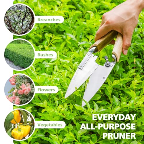 Berry&Bird Hand Shears, Single Bow Straight for Wool Sheep Shear for Alpaca, Pet, and Horse Shearing, Stainless Steel Large Grass Scissors for Cutting, Gardening, Pruning, and Trimming - 11.8'' Long