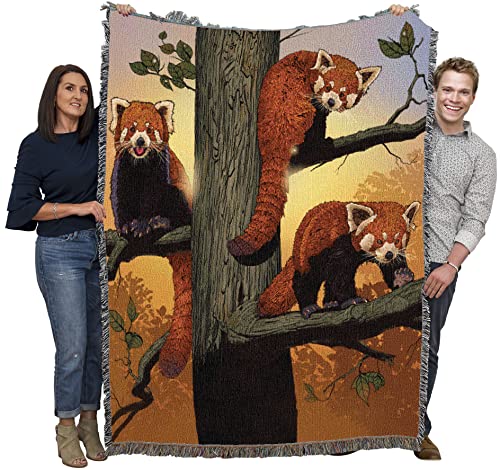 Pure Country Weavers Red Panda Blanket by Vincent HIE - Gift Tapestry Throw Woven from Cotton - Made in The USA (72x54) - color: Red Panda