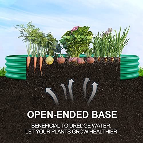 Land Guard Galvanized Raised Garden Bed Kit, Galvanized Planter Raised Garden Boxes Outdoor, Oval Large Metal Raised Garden Beds for Vegetables 4 x 2 x 1ft(1pcs) (Green)… - color: 3-green, size: 4×2×1ft(1pcs）