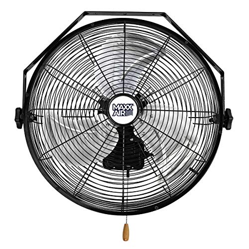 Maxx Air Wall Mount Fan | 18" Commercial Grade Fan for, Garages, Shop, Barns and Patios for Indoor Use | Easy Operation and Powerful 1,450 CFM | Residential Wall Mount - size: 18" Residential Wall Mount