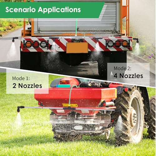 4 Nozzles Metal Sprayer Boom Wand with 3/8 Inch Brass Barb, Spray Wand, Switchable 2 Nozzle Pattern, Up To 55.1 Inches Long, Suitable For Watering Large Areas In Gardens, Farms